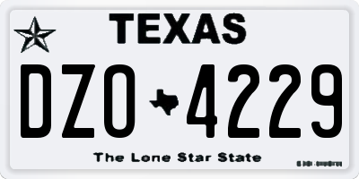 TX license plate DZO4229