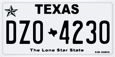 TX license plate DZO4230