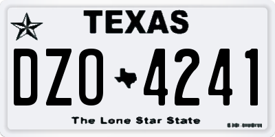 TX license plate DZO4241
