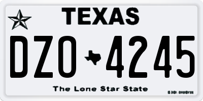 TX license plate DZO4245
