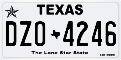 TX license plate DZO4246