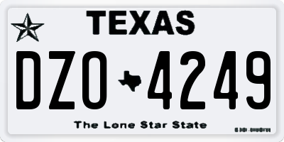 TX license plate DZO4249