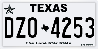 TX license plate DZO4253