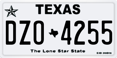 TX license plate DZO4255
