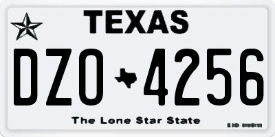 TX license plate DZO4256