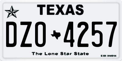 TX license plate DZO4257