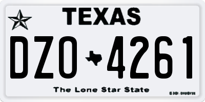 TX license plate DZO4261