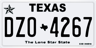 TX license plate DZO4267