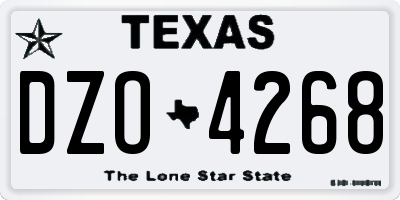 TX license plate DZO4268