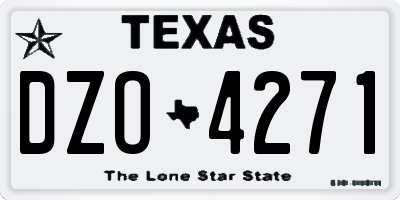 TX license plate DZO4271