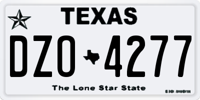 TX license plate DZO4277
