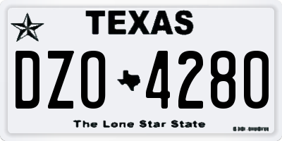 TX license plate DZO4280
