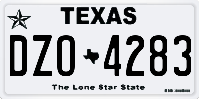 TX license plate DZO4283