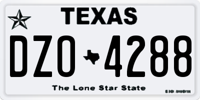 TX license plate DZO4288