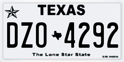 TX license plate DZO4292