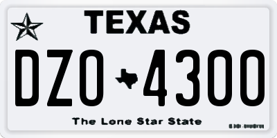 TX license plate DZO4300