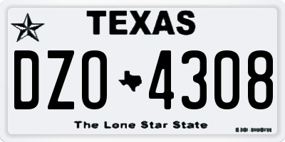TX license plate DZO4308