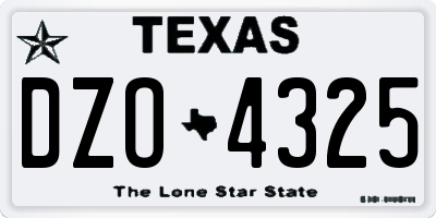 TX license plate DZO4325
