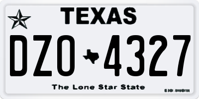 TX license plate DZO4327