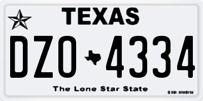 TX license plate DZO4334