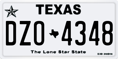 TX license plate DZO4348