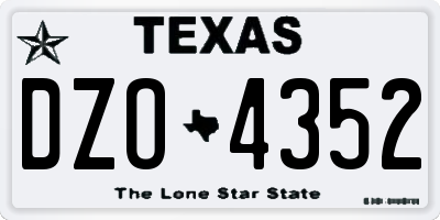 TX license plate DZO4352