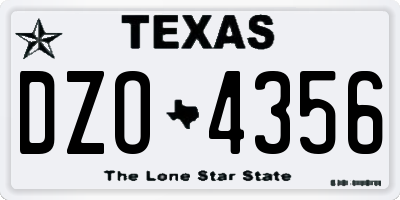 TX license plate DZO4356