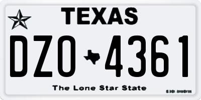 TX license plate DZO4361