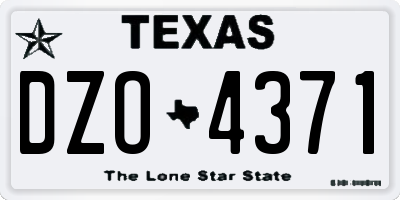 TX license plate DZO4371