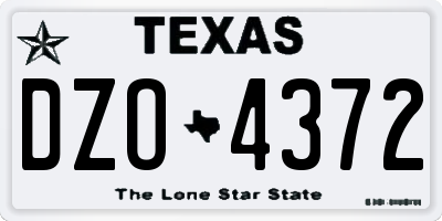 TX license plate DZO4372