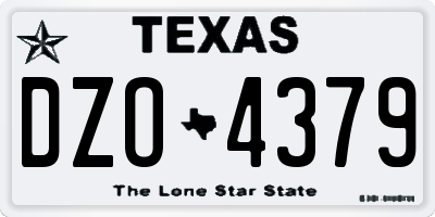 TX license plate DZO4379