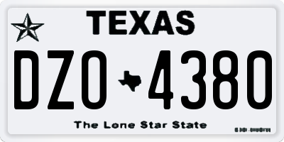 TX license plate DZO4380