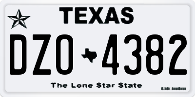 TX license plate DZO4382