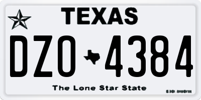 TX license plate DZO4384