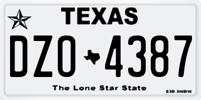 TX license plate DZO4387