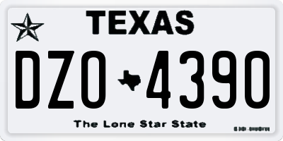TX license plate DZO4390