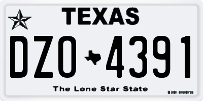 TX license plate DZO4391