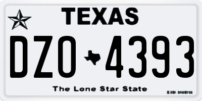 TX license plate DZO4393