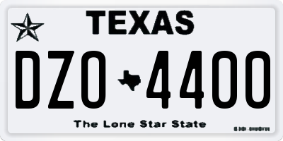 TX license plate DZO4400
