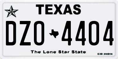TX license plate DZO4404