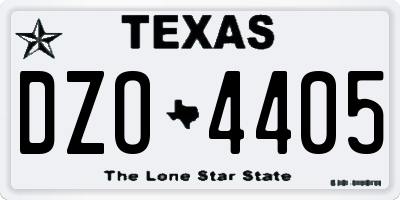 TX license plate DZO4405
