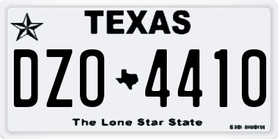 TX license plate DZO4410