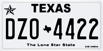 TX license plate DZO4422