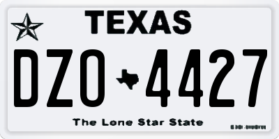 TX license plate DZO4427