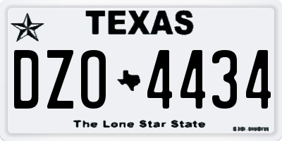 TX license plate DZO4434