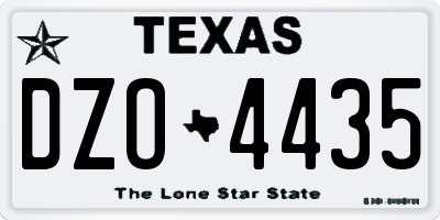 TX license plate DZO4435