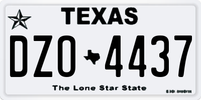 TX license plate DZO4437