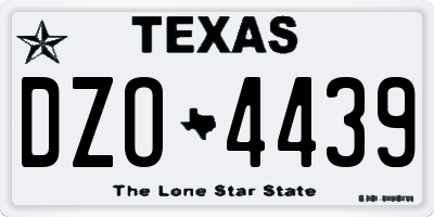 TX license plate DZO4439