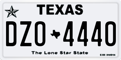 TX license plate DZO4440