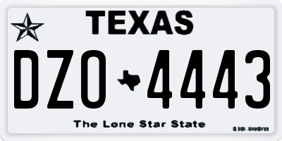 TX license plate DZO4443